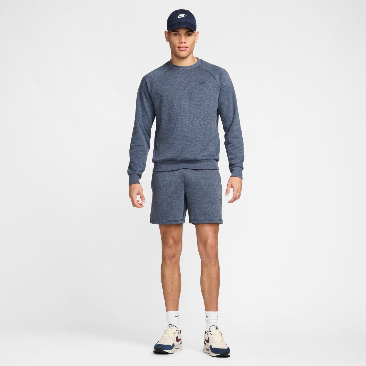 Men's Nike Primary Dri-FIT UV Versatile Crewneck Sweatshirt - Obsidian/Heather/Obsidian