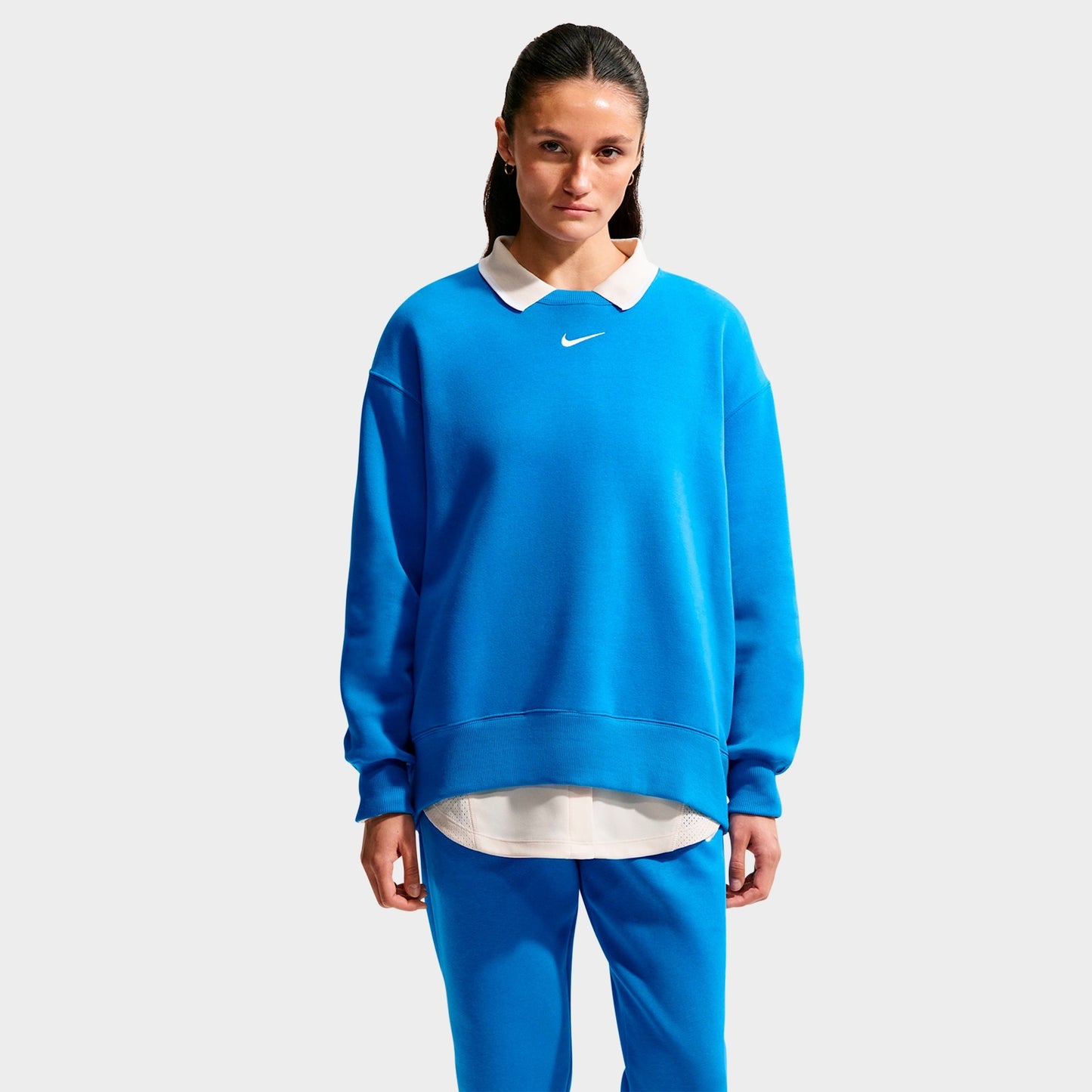Women's Nike Sportswear Phoenix Fleece Oversized Crewneck Sweatshirt - Light Photo Blue/Sail