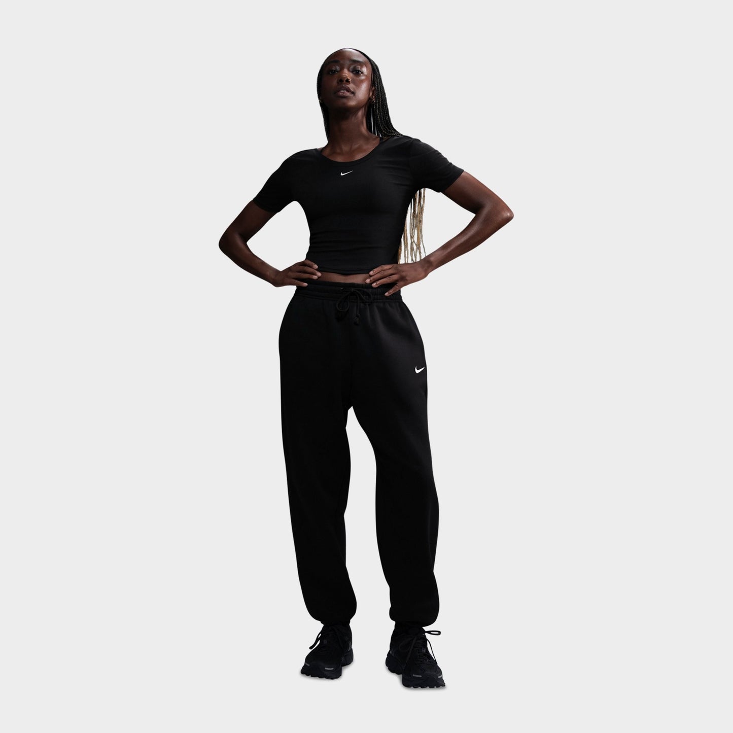 Women's Nike Sportswear Phoenix Fleece Oversized High-Waisted Jogger Pants - Black/Sail