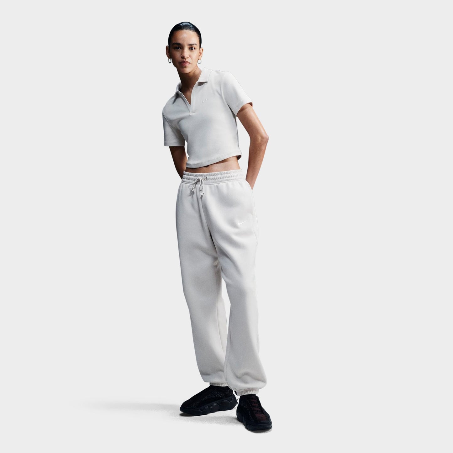 Women's Nike Sportswear Phoenix Fleece Oversized High-Waisted Jogger Pants - Light Orewood Brown/Sail