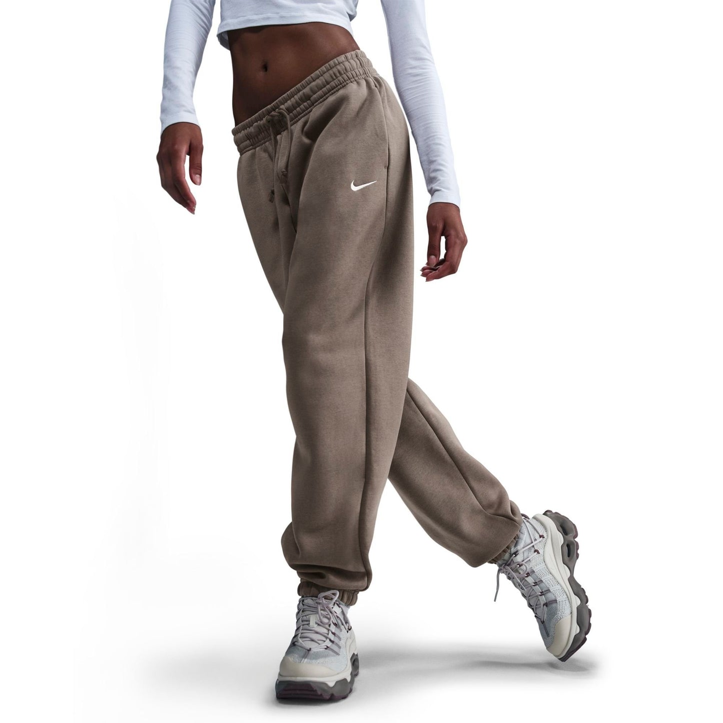 Women's Nike Sportswear Phoenix Fleece Oversized High-Waisted Jogger Pants - Mink Brown/Sail