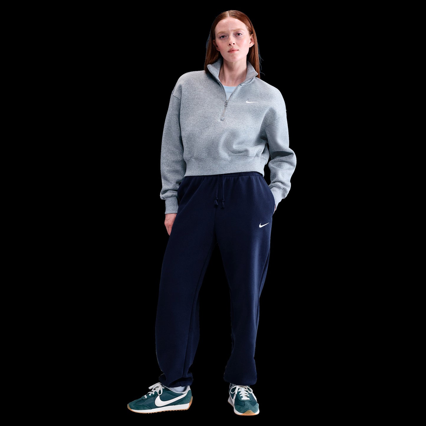 Women's Nike Sportswear Phoenix Fleece Oversized High-Waisted Jogger Pants - Midnight Navy/Sail