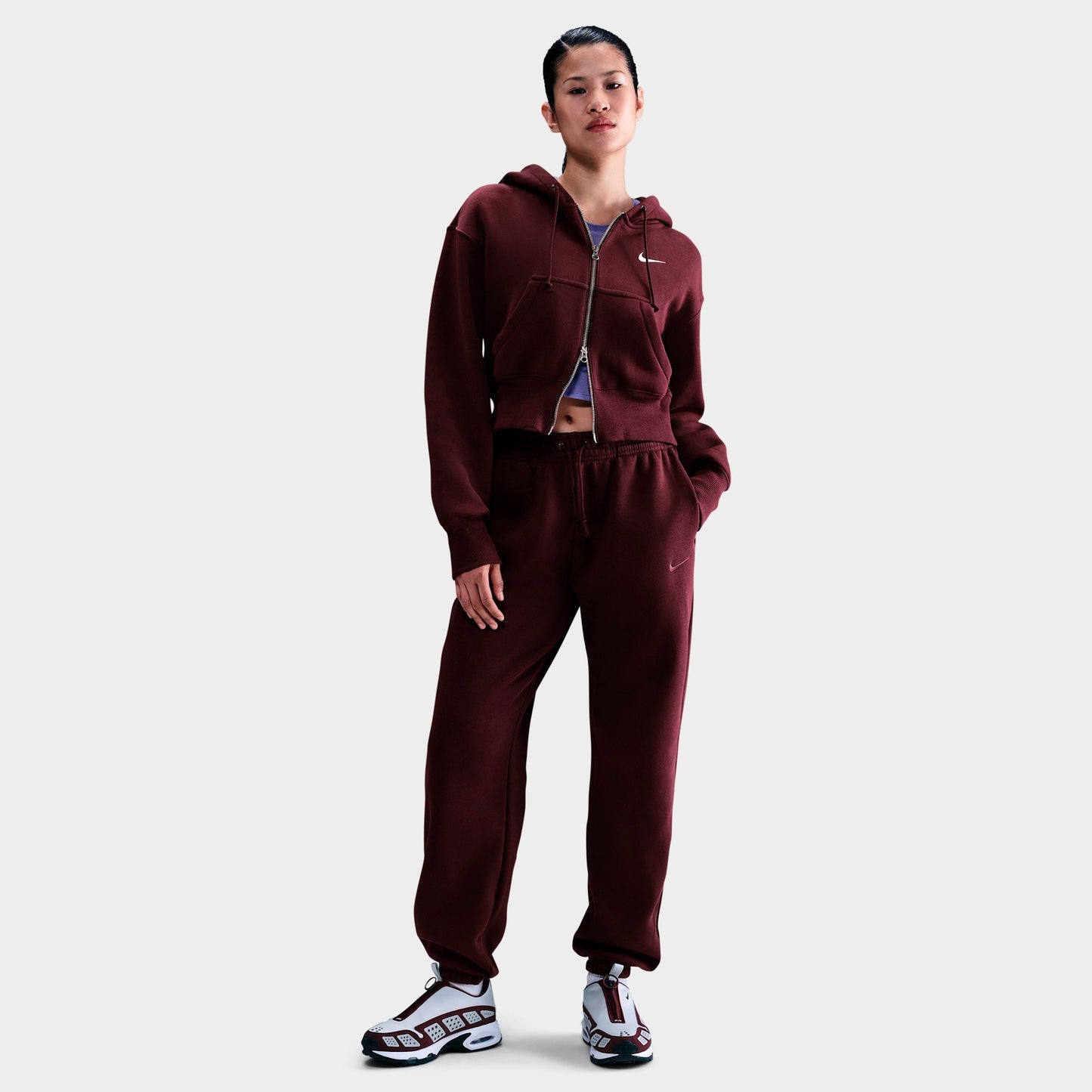 Women's Nike Sportswear Phoenix Fleece Oversized High-Waisted Jogger Pants - Burgundy Crush/Burgundy Crush