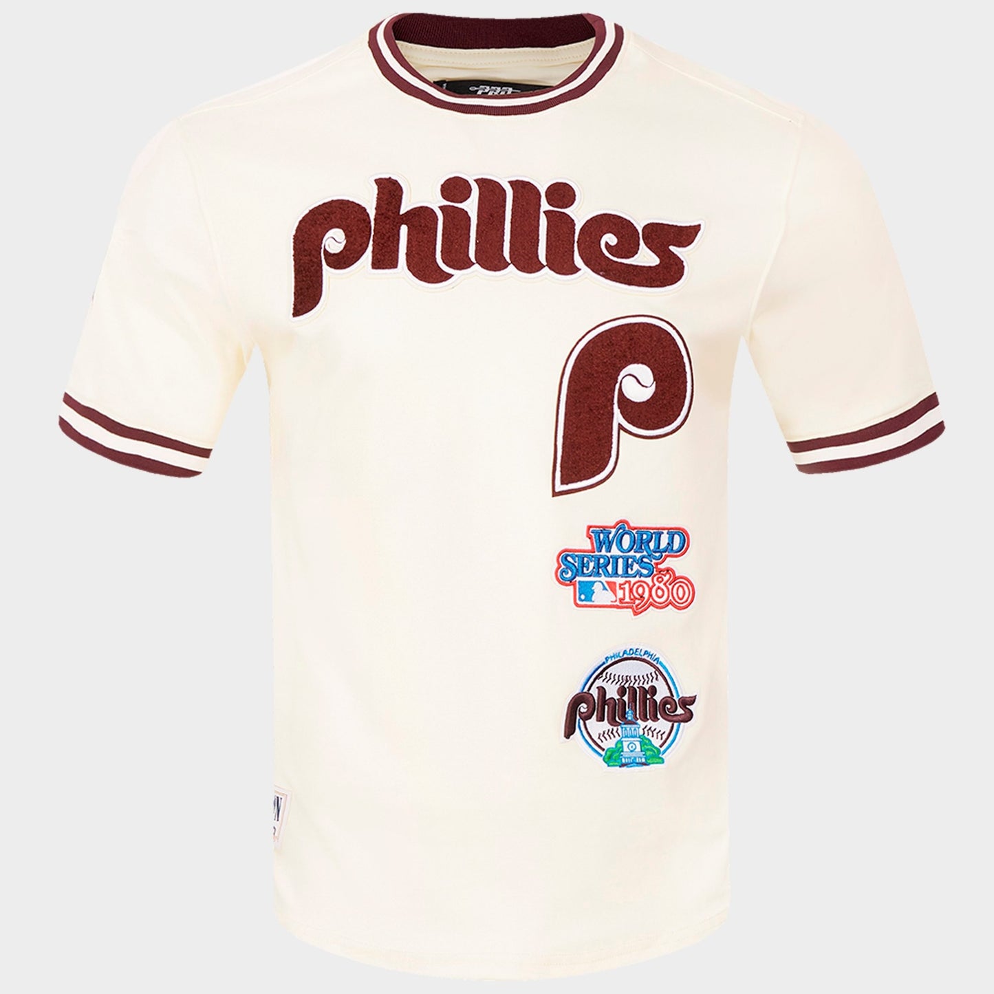 Men's Pro Standard Philadelphia Phillies MLB Retro Classics T-Shirt - Eggshell/Wine