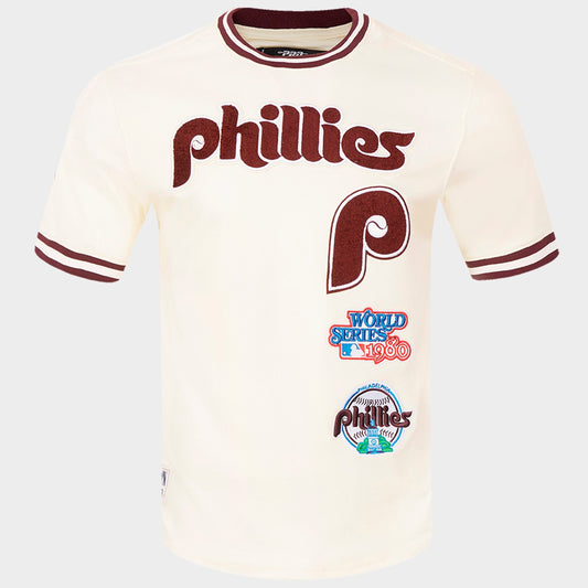 Men's Pro Standard Philadelphia Phillies MLB Retro Classics T-Shirt - Eggshell/Wine