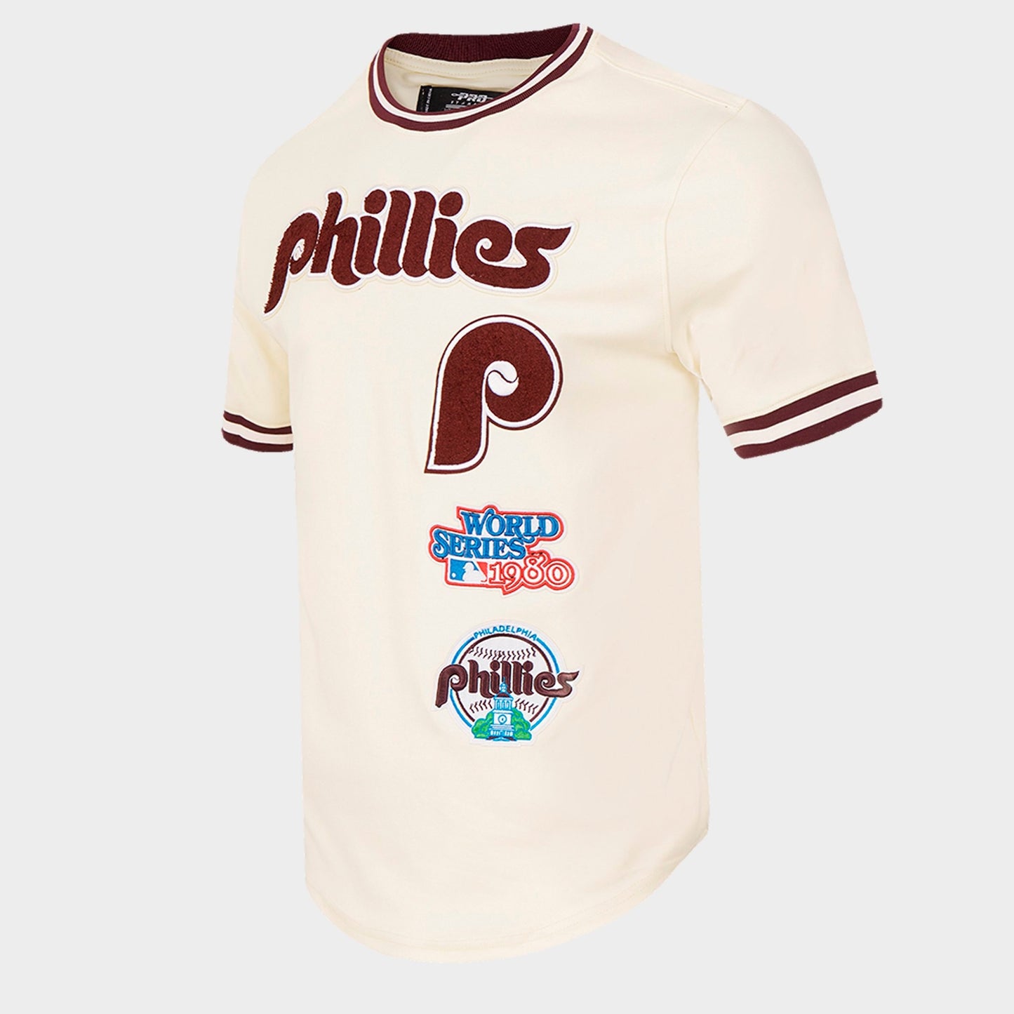 Men's Pro Standard Philadelphia Phillies MLB Retro Classics T-Shirt - Eggshell/Wine