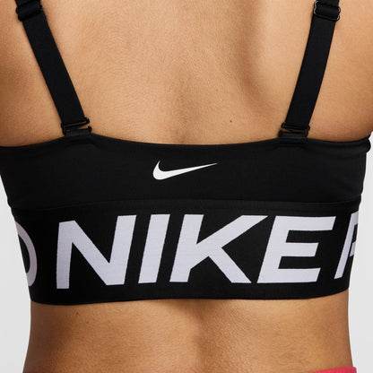 Women's Nike Pro Indy Plunge Sports Bra - Black/White/White