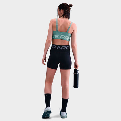 Women's Nike Pro Indy Plunge Sports Bra - Cannon/Jade Ice/White