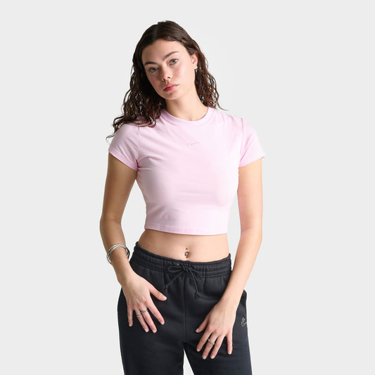 Women's Nike Sportswear Chill Knit Cropped T-Shirt - Pink Foam
