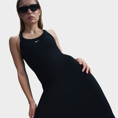 Women's Nike Sportswear Chill Knit Mini-Rib Tank Dress - Black/Sail