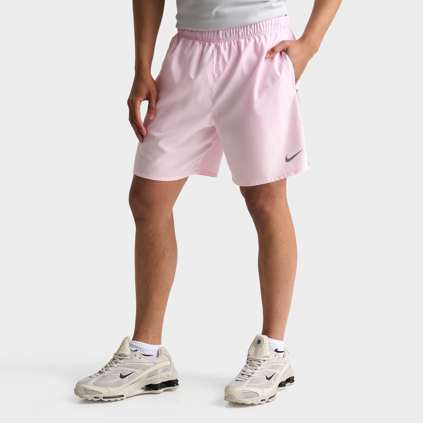 Men's Nike Dri-FIT Challenger Brief-Lined 7" Running Shorts - Pink Foam/Smoke Grey