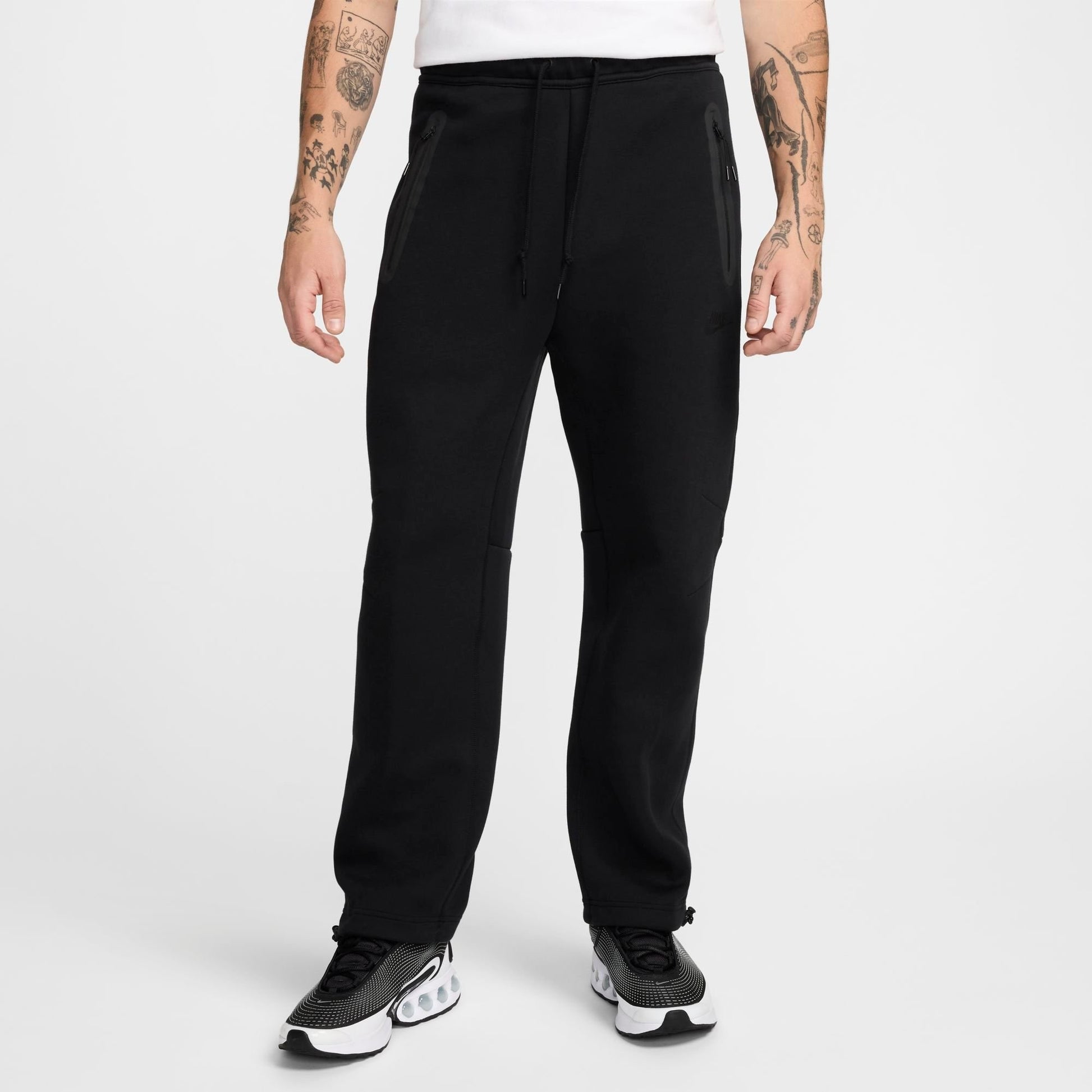 Men's Nike Tech Fleece Open-Hem Pants - Black/Black