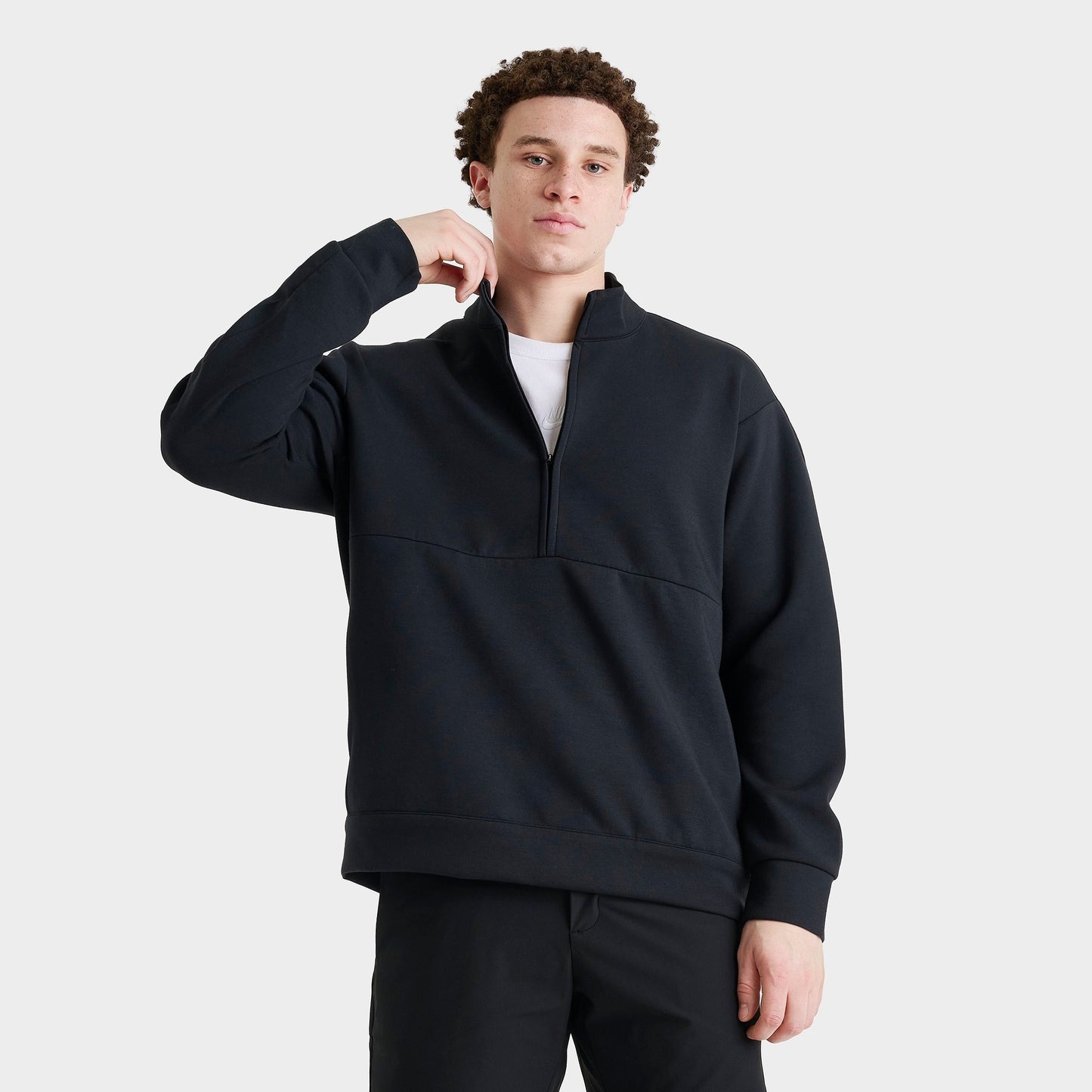 Men's Nike 24.7 ImpossiblySoft Dri-FIT Half-Zip Top - Black/Dark Smoke Grey