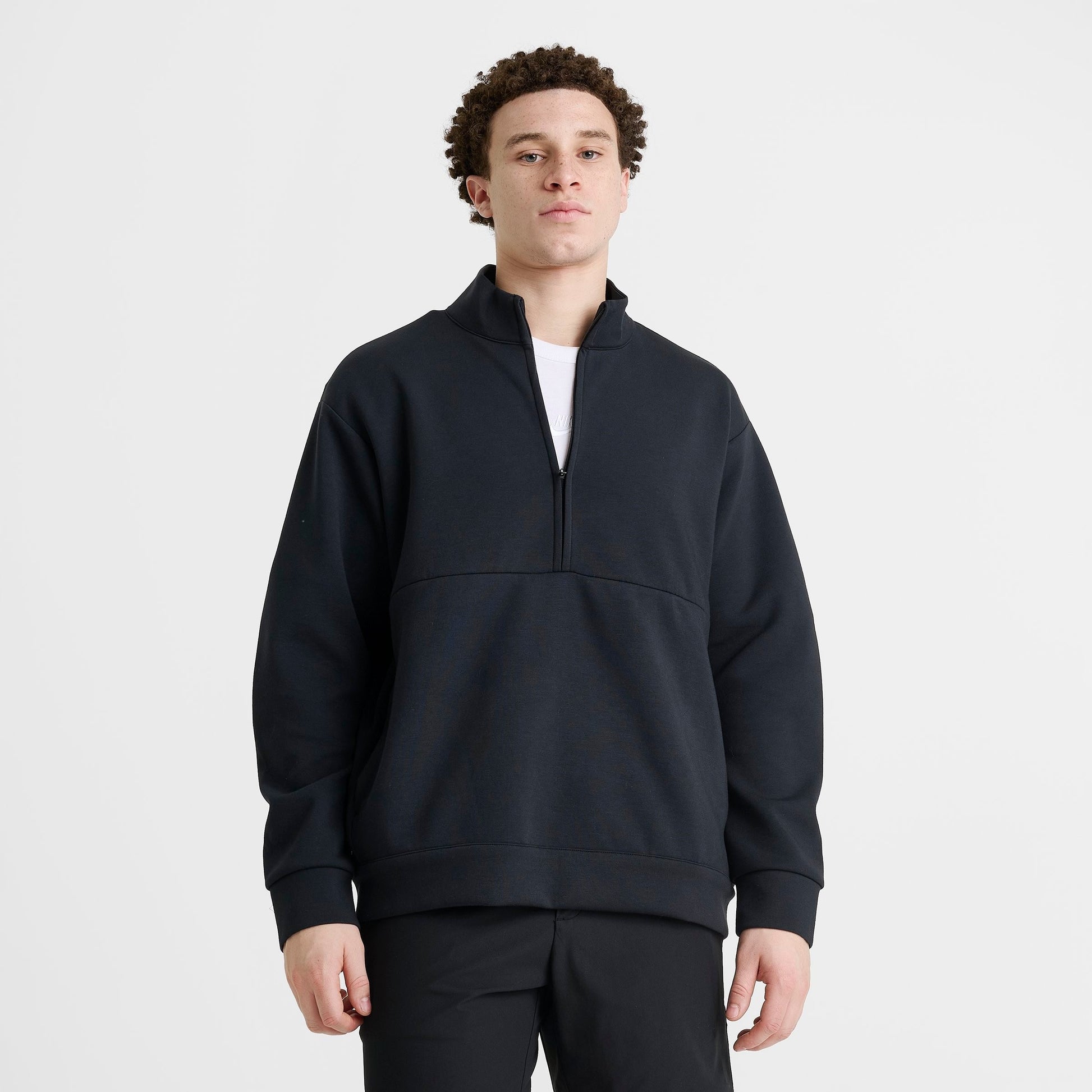 Men's Nike 24.7 ImpossiblySoft Dri-FIT Half-Zip Top - Black/Dark Smoke Grey