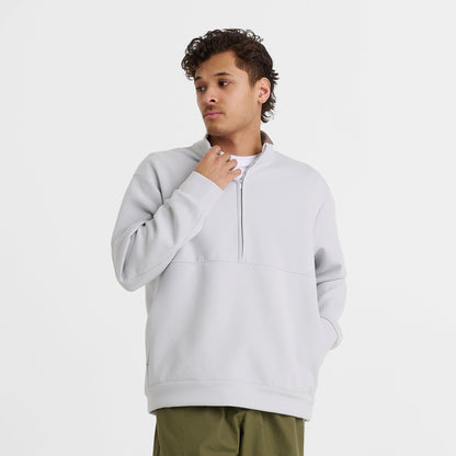Men's Nike 24.7 ImpossiblySoft Dri-FIT Half-Zip Top - Grey Fog/Light Smoke Grey