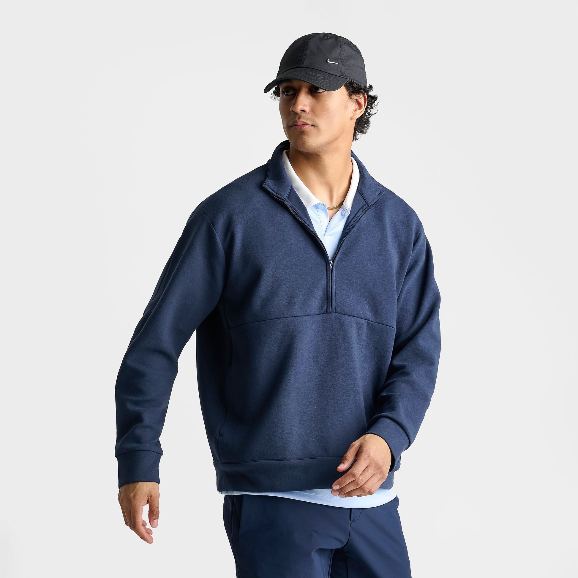Men's Nike 24.7 ImpossiblySoft Dri-FIT Half-Zip Top - Obsidian/Dark Obsidian