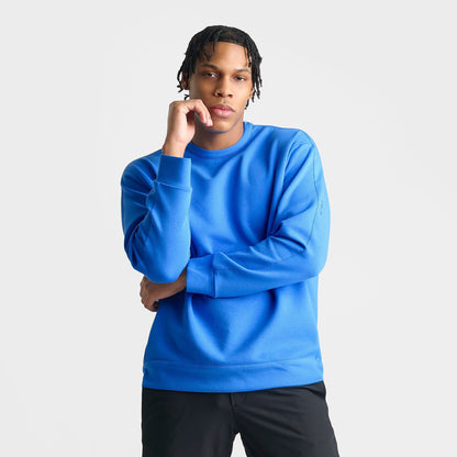 Men's Nike 24.7 ImpossiblySoft Dri-FIT Crewneck Sweatshirt - Light Photo Blue/Black/Blue Spark