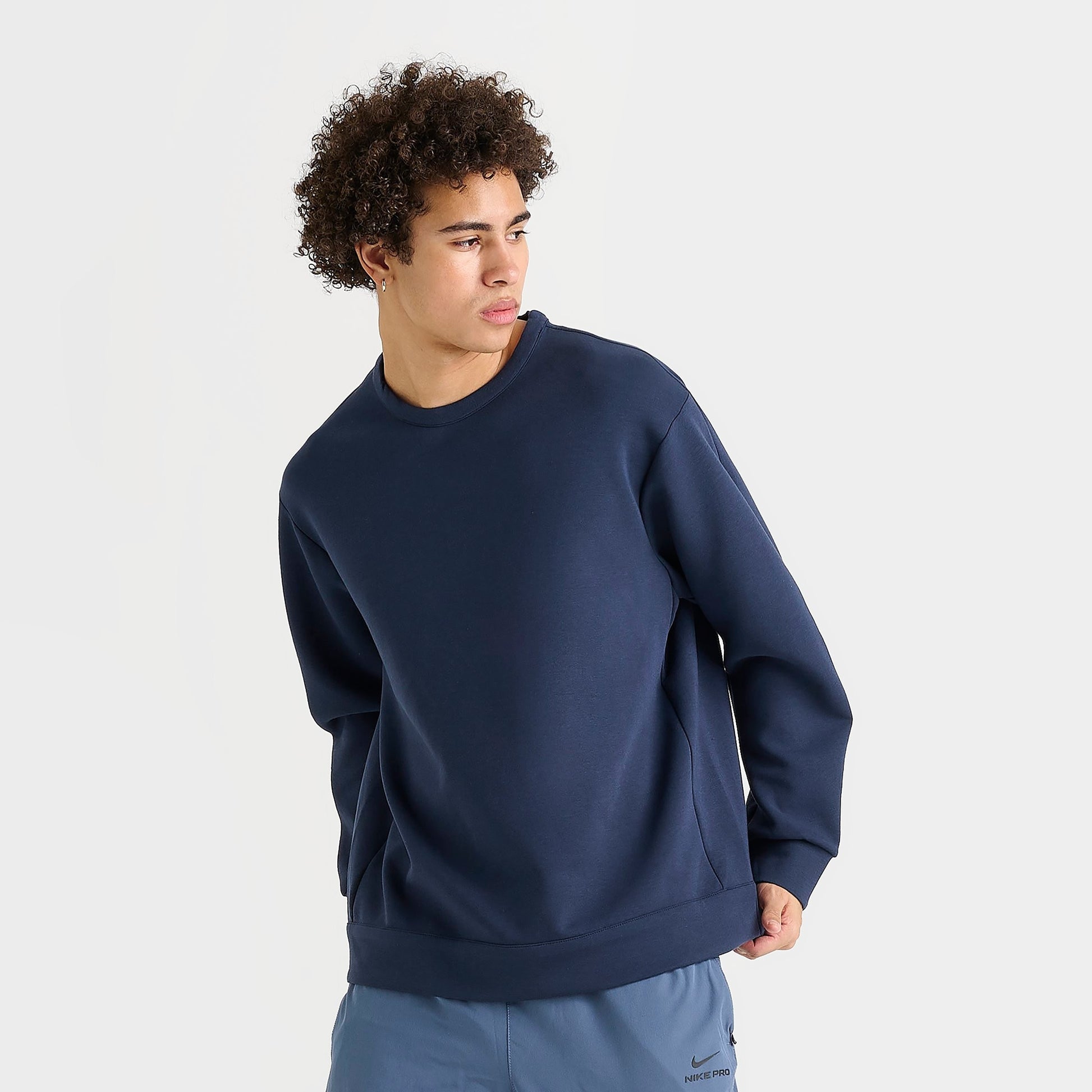 Men's Nike 24.7 ImpossiblySoft Dri-FIT Crewneck Sweatshirt - Obsidian/Dark Obsidian