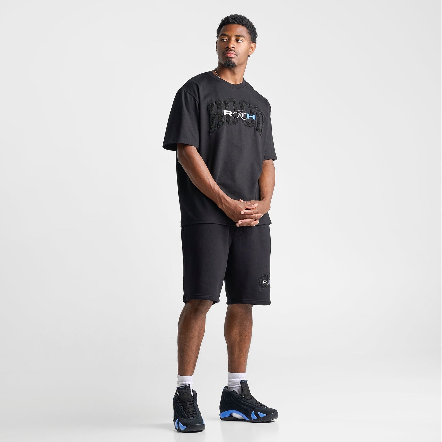 Men's Hoodrich Merit V2 Oversized T-Shirt - Black/Palace Blue