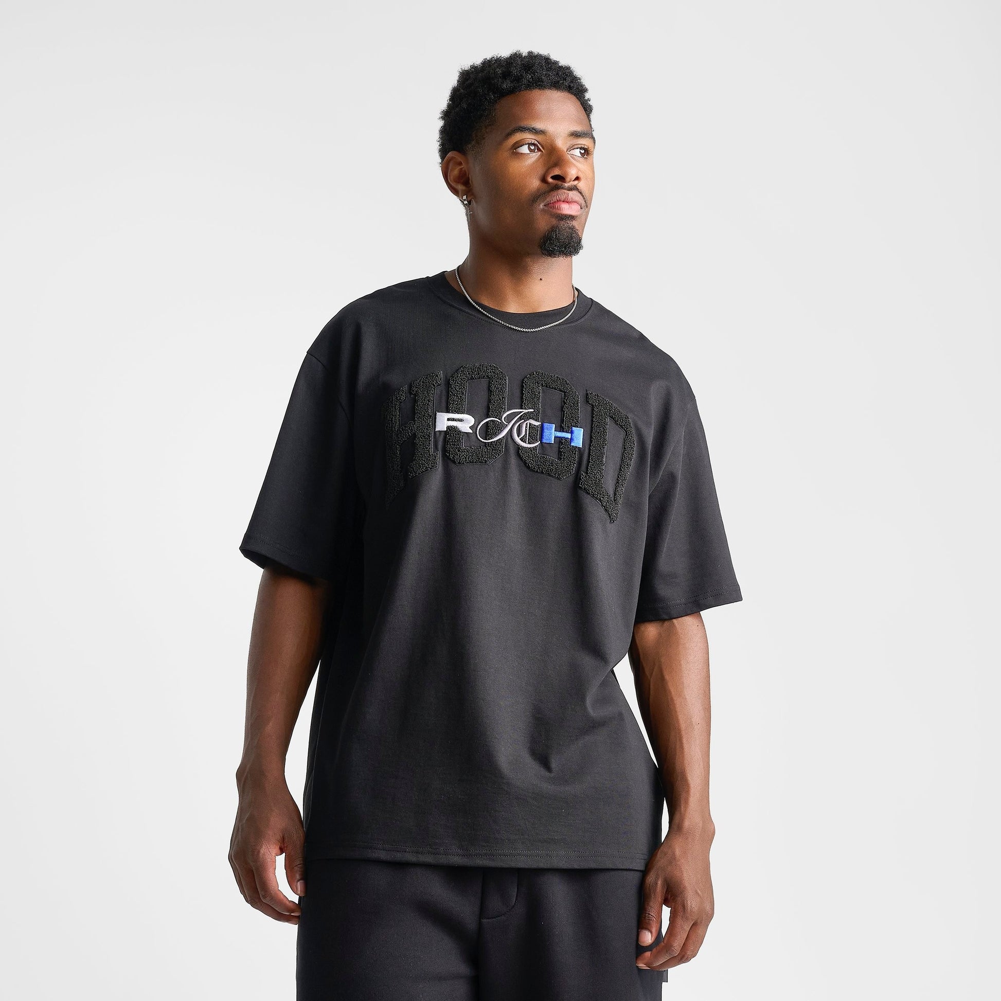 Men's Hoodrich Merit V2 Oversized T-Shirt - Black/Palace Blue