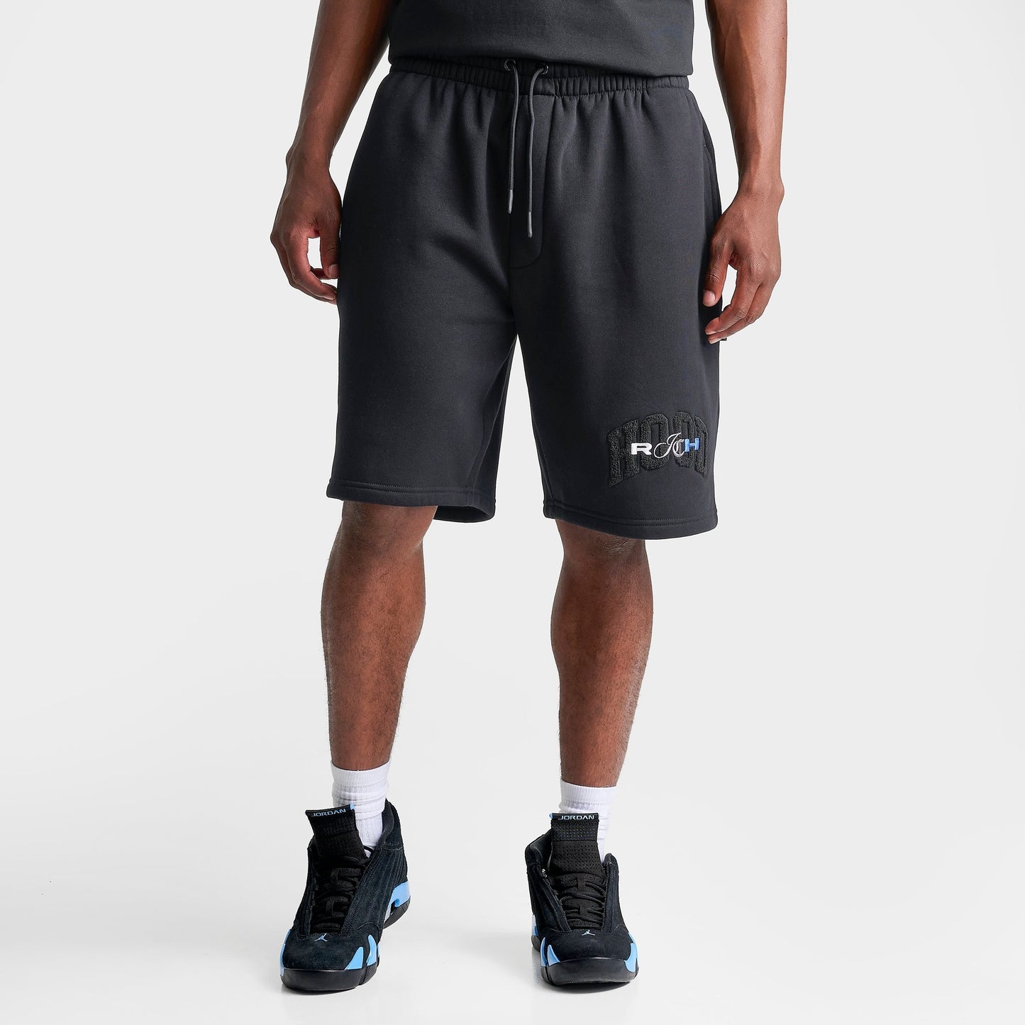 Men's Hoodrich Merit Oversized Fleece Shorts - Black/Palace Blue