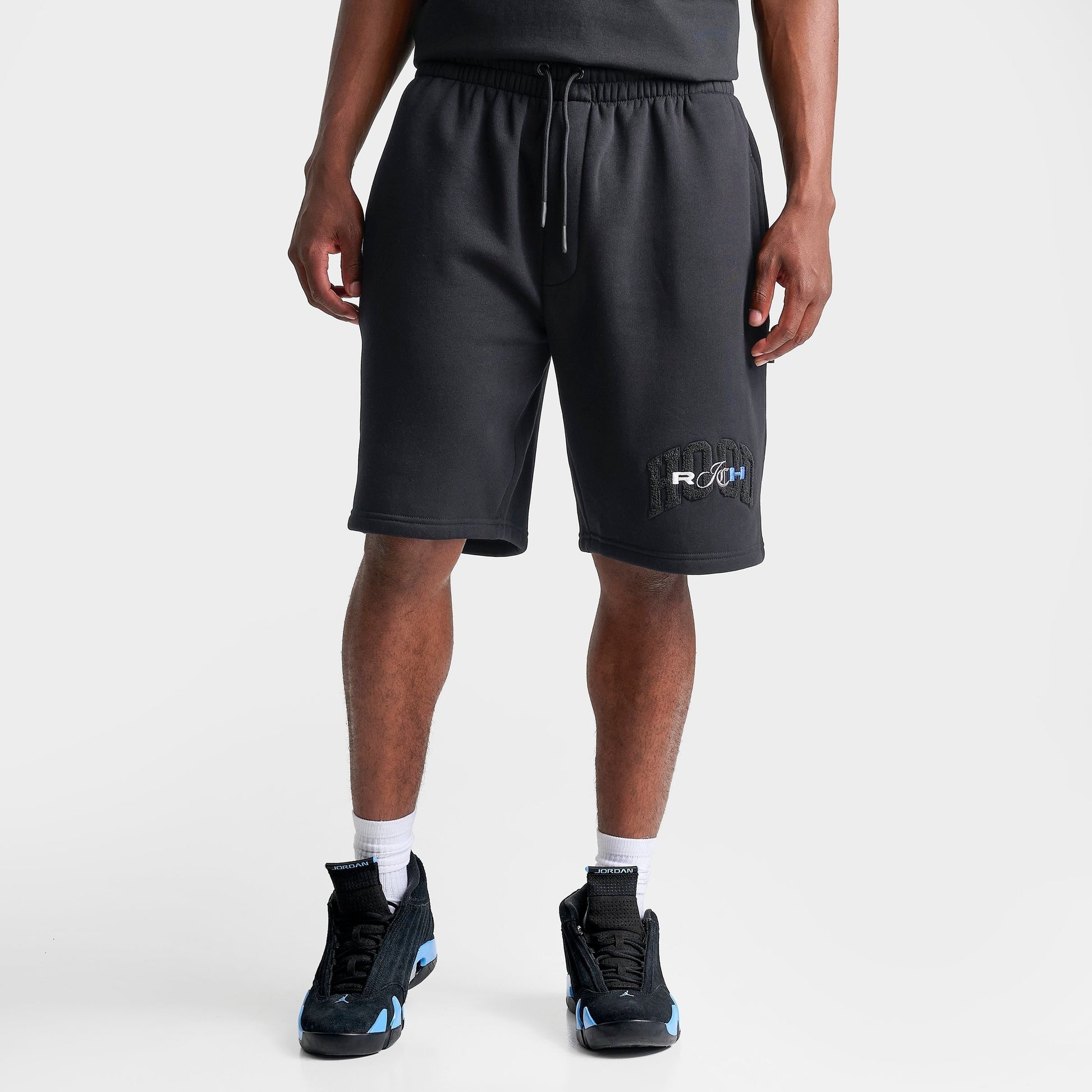 Men's Hoodrich Merit Oversized Fleece Shorts - Black/Palace Blue
