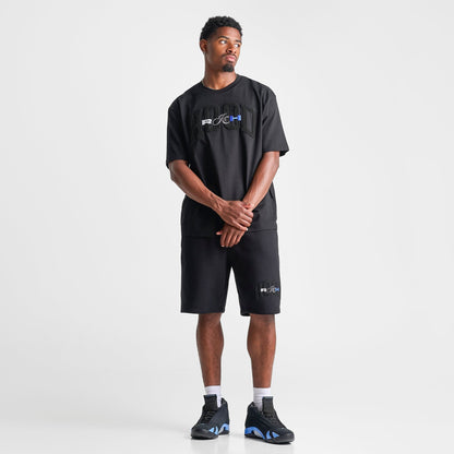 Men's Hoodrich Merit Oversized Fleece Shorts - Black/Palace Blue