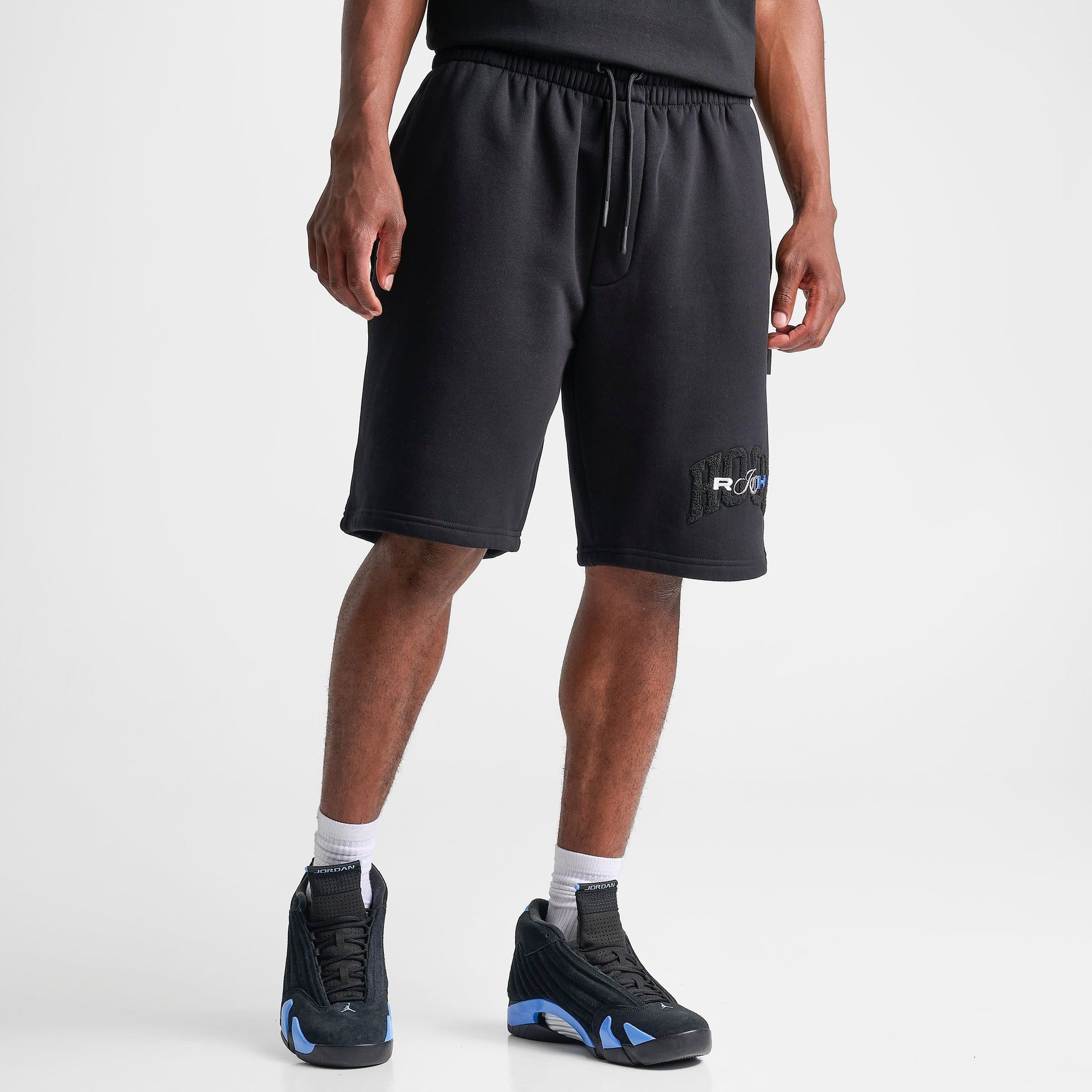 Men's Hoodrich Merit Oversized Fleece Shorts - Black/Palace Blue