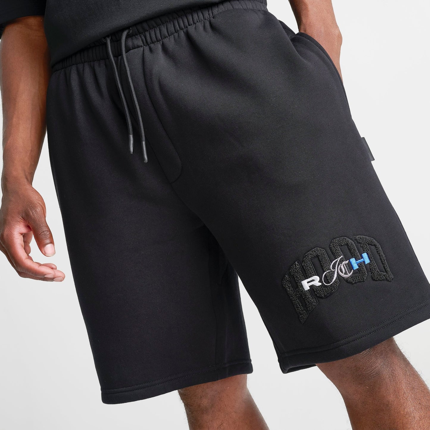Men's Hoodrich Merit Oversized Fleece Shorts - Black/Palace Blue