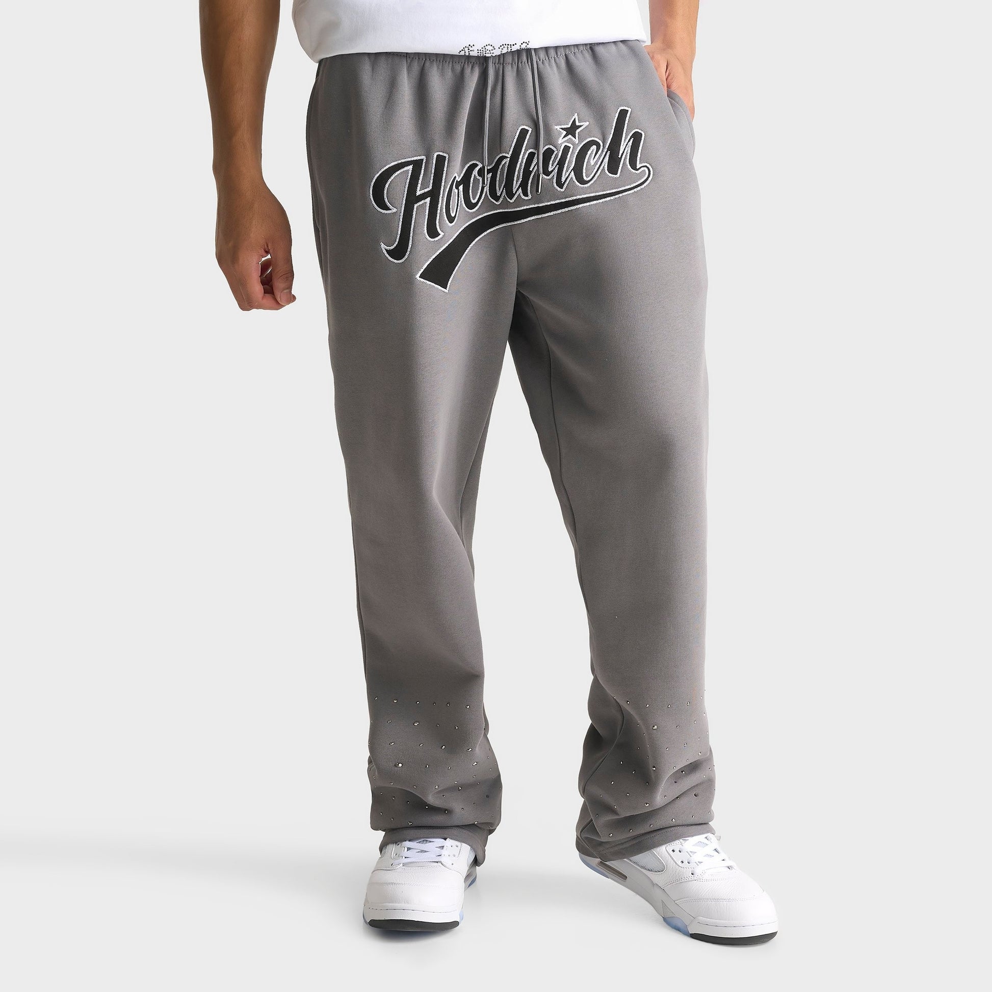 Men's Hoodrich Stade Oversized Fleece Jogger Pants - Grey/Black