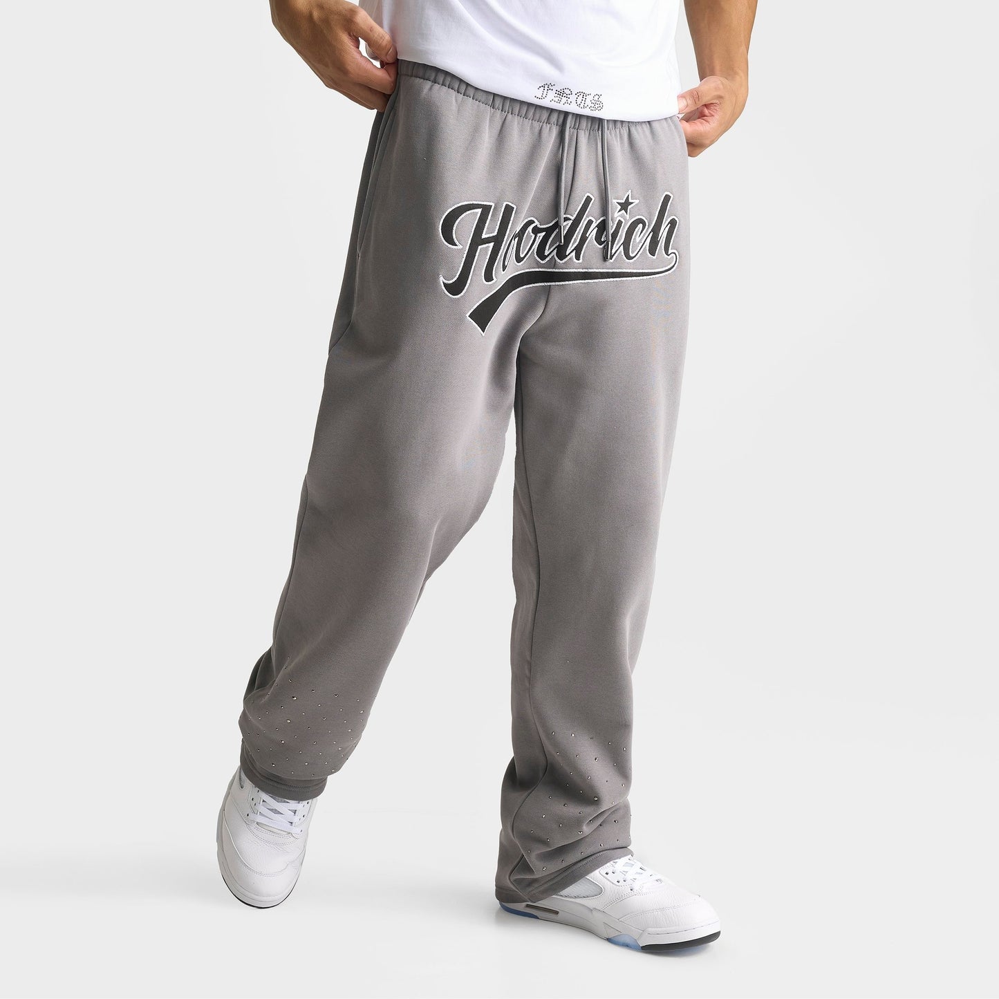 Men's Hoodrich Stade Oversized Fleece Jogger Pants - Grey/Black