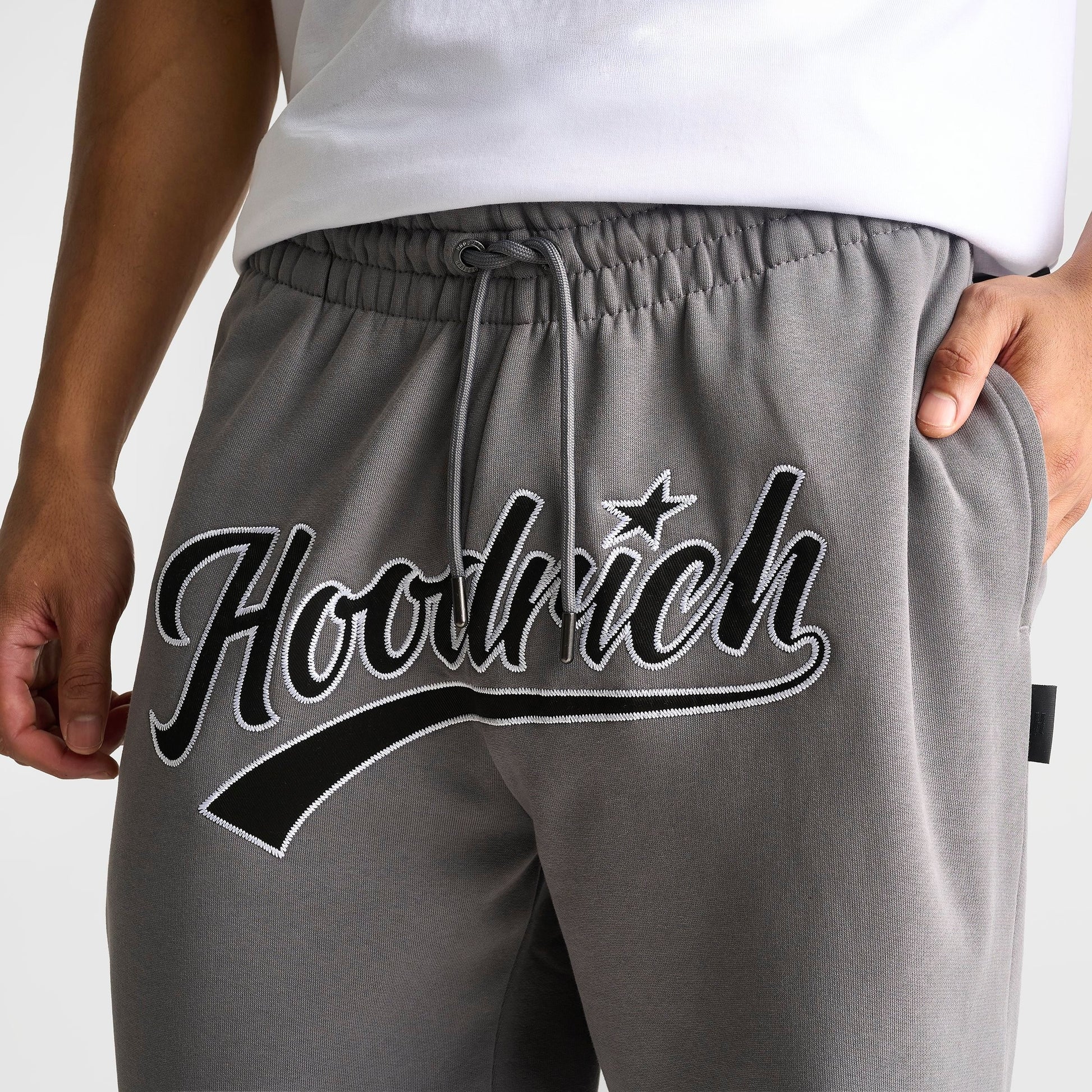Men's Hoodrich Stade Oversized Fleece Jogger Pants - Grey/Black