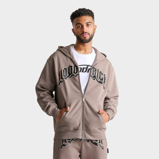 Men's Hoodrich OG Ritual Full-Zip Hoodie - Driftwood/Black