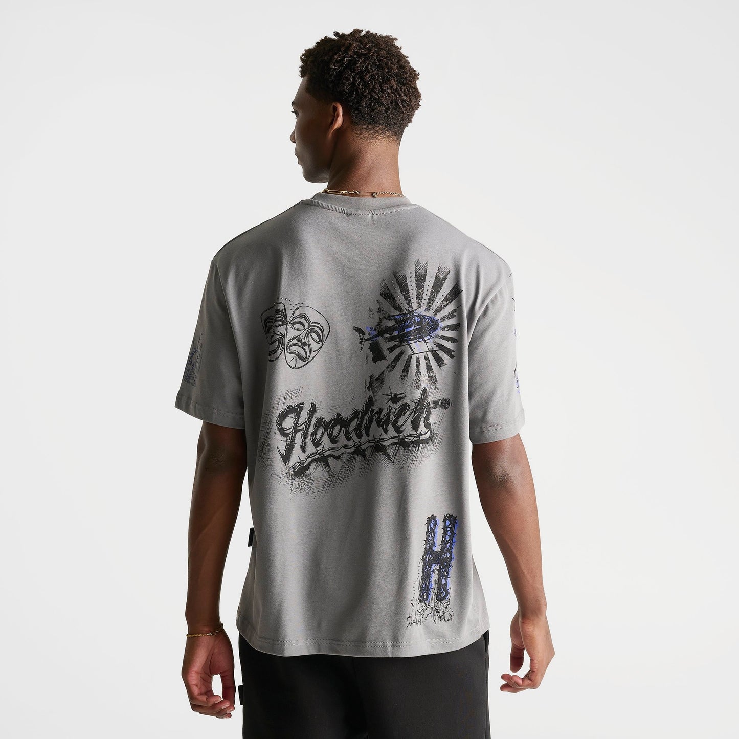 Men's Hoodrich Stade Doodles Graphic T-Shirt - Lava Smoke