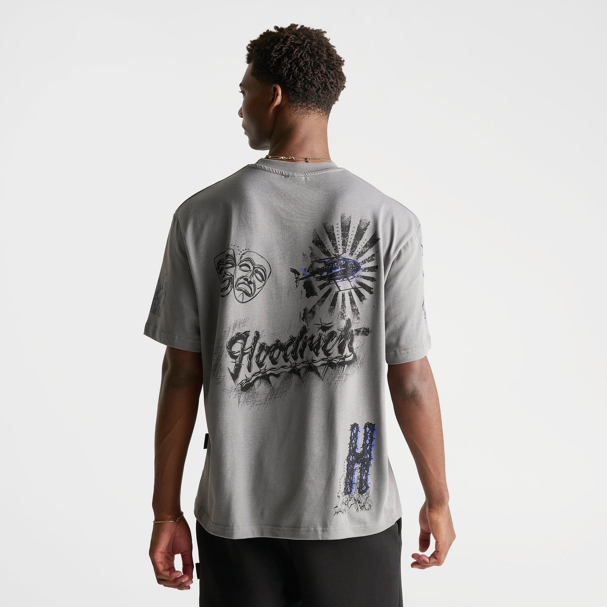Men's Hoodrich Stade Doodles Graphic T-Shirt - Lava Smoke