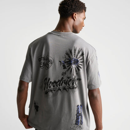 Men's Hoodrich Stade Doodles Graphic T-Shirt - Lava Smoke