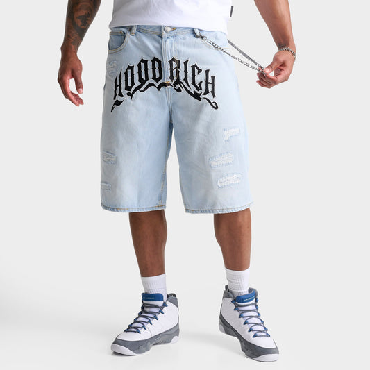 Men's Hoodrich Ritual Distressed Denim Jean Shorts - Light Washed Denim