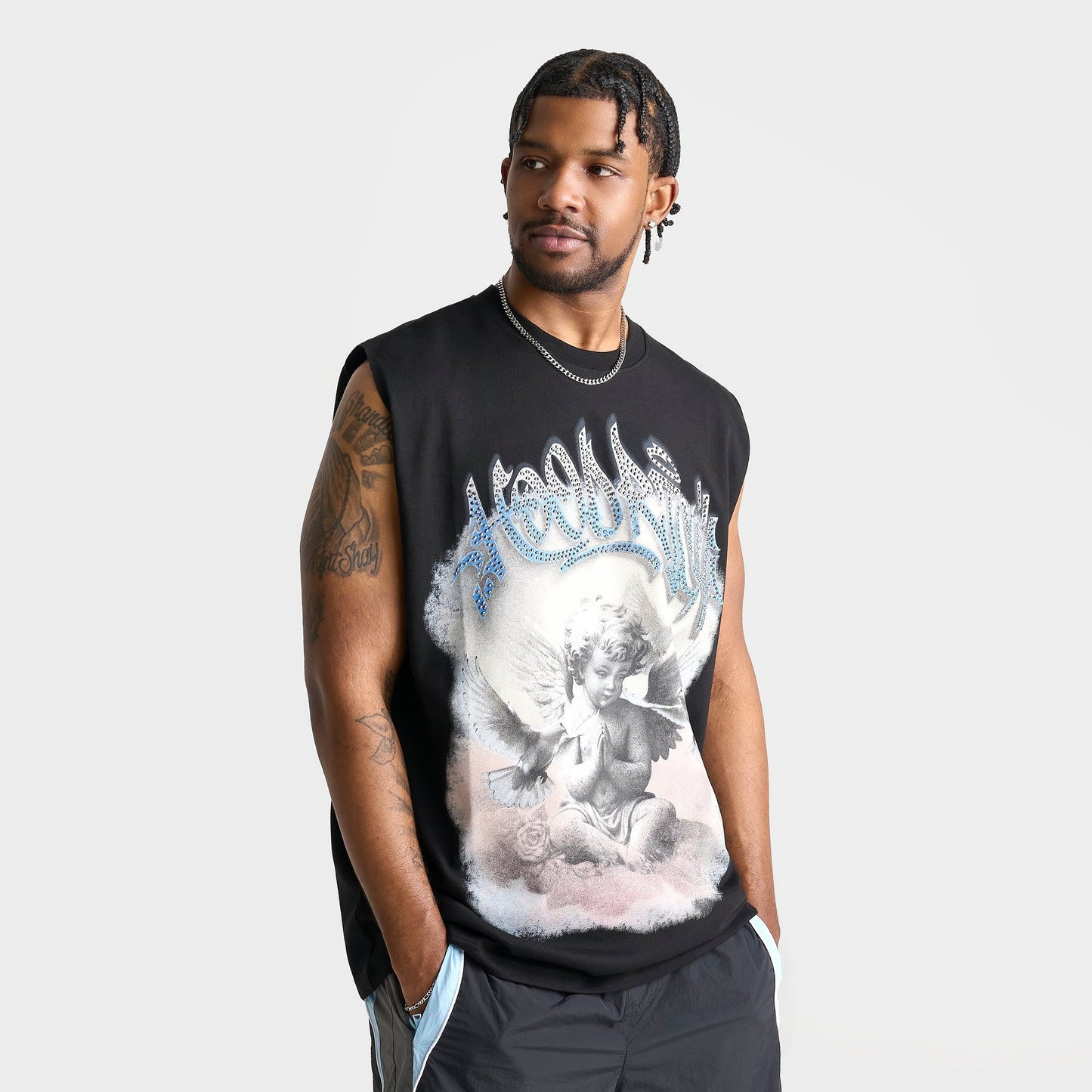 Men's Hoodrich Cherub Sleeveless T-Shirt - Black