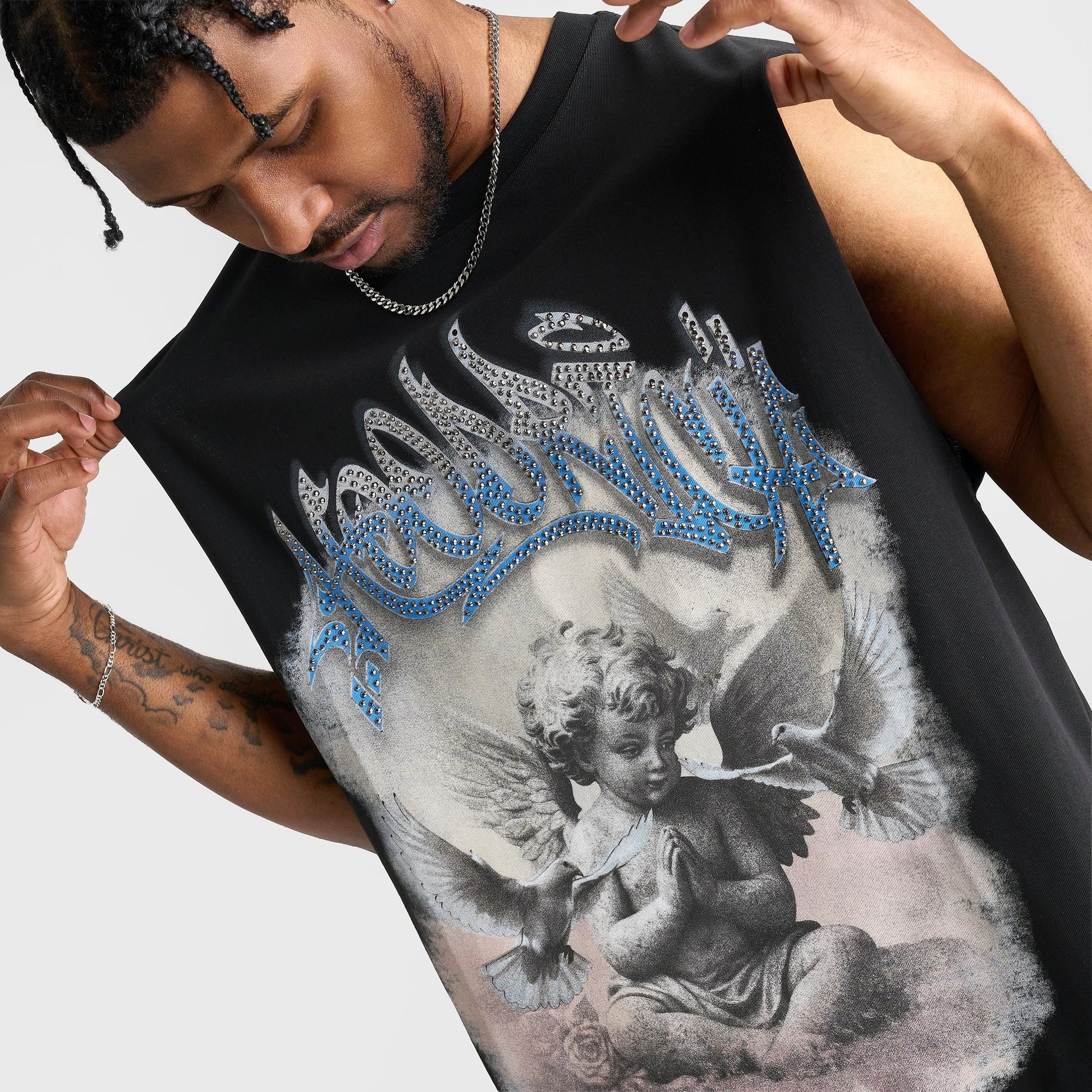 Men's Hoodrich Cherub Sleeveless T-Shirt - Black