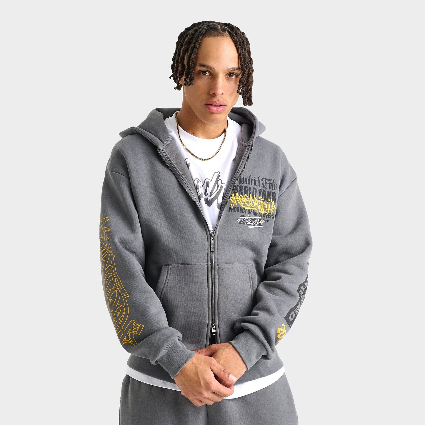 Men's Hoodrich World Tour Stamp Full-Zip Hoodie - Lava Smoke Grey