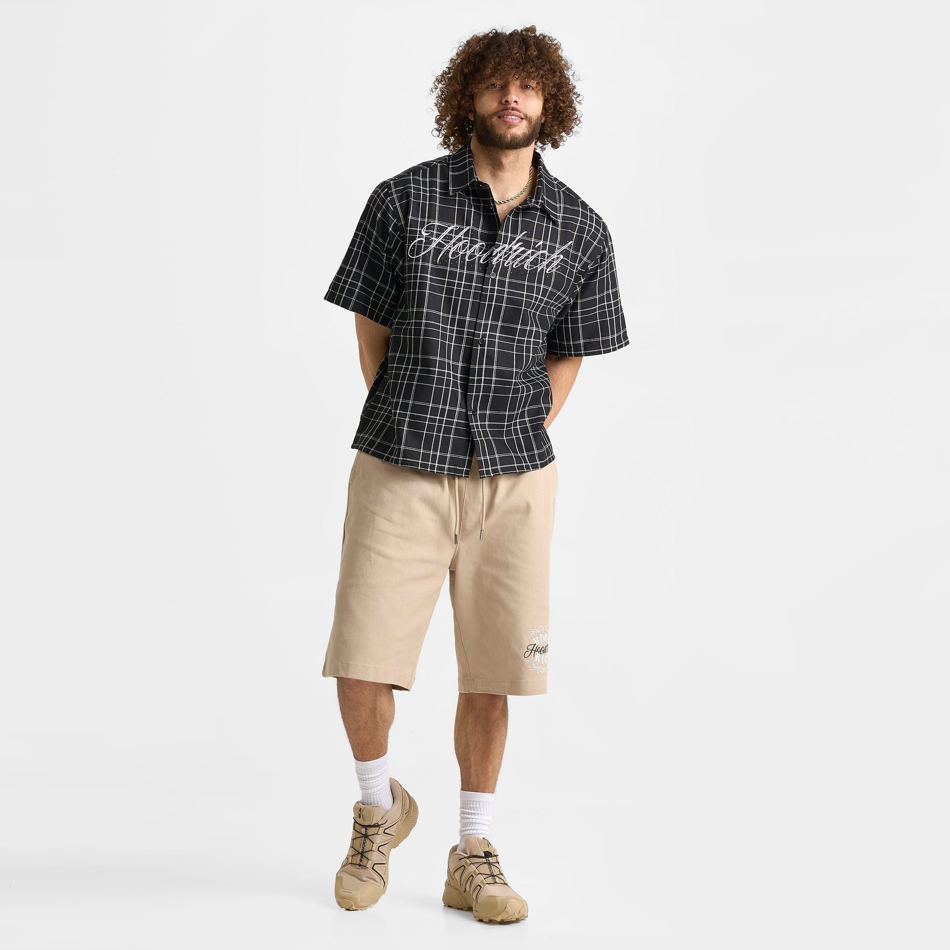 Men's Hoodrich Rite V2 Plaid Button-Down Shirt - Black