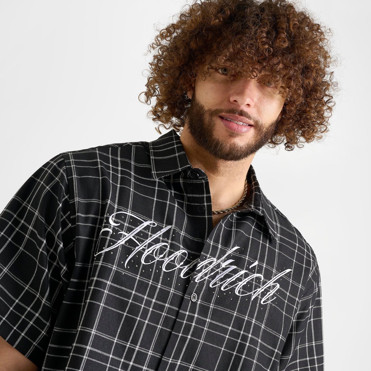 Men's Hoodrich Rite V2 Plaid Button-Down Shirt - Black