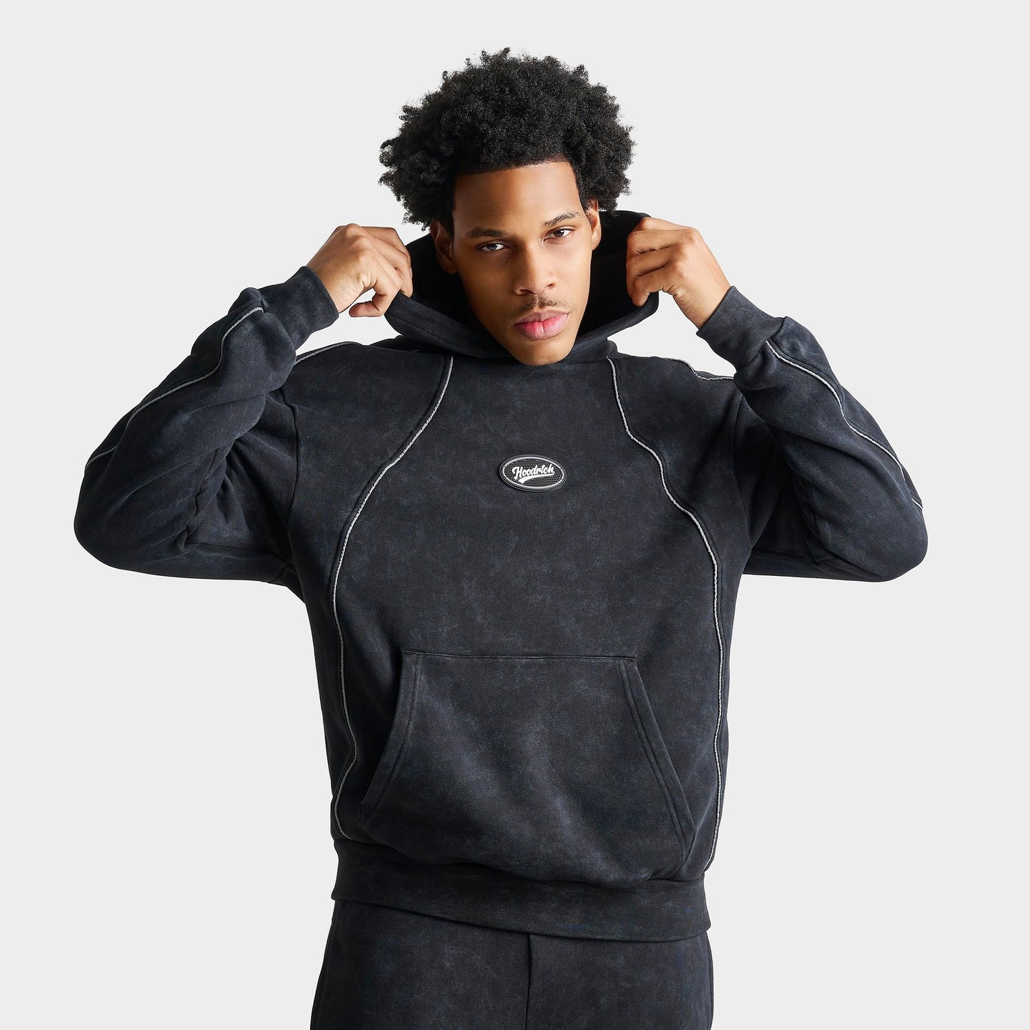 Men's Hoodrich Stade Cypher Fleece Pullover Hoodie - Black Wash