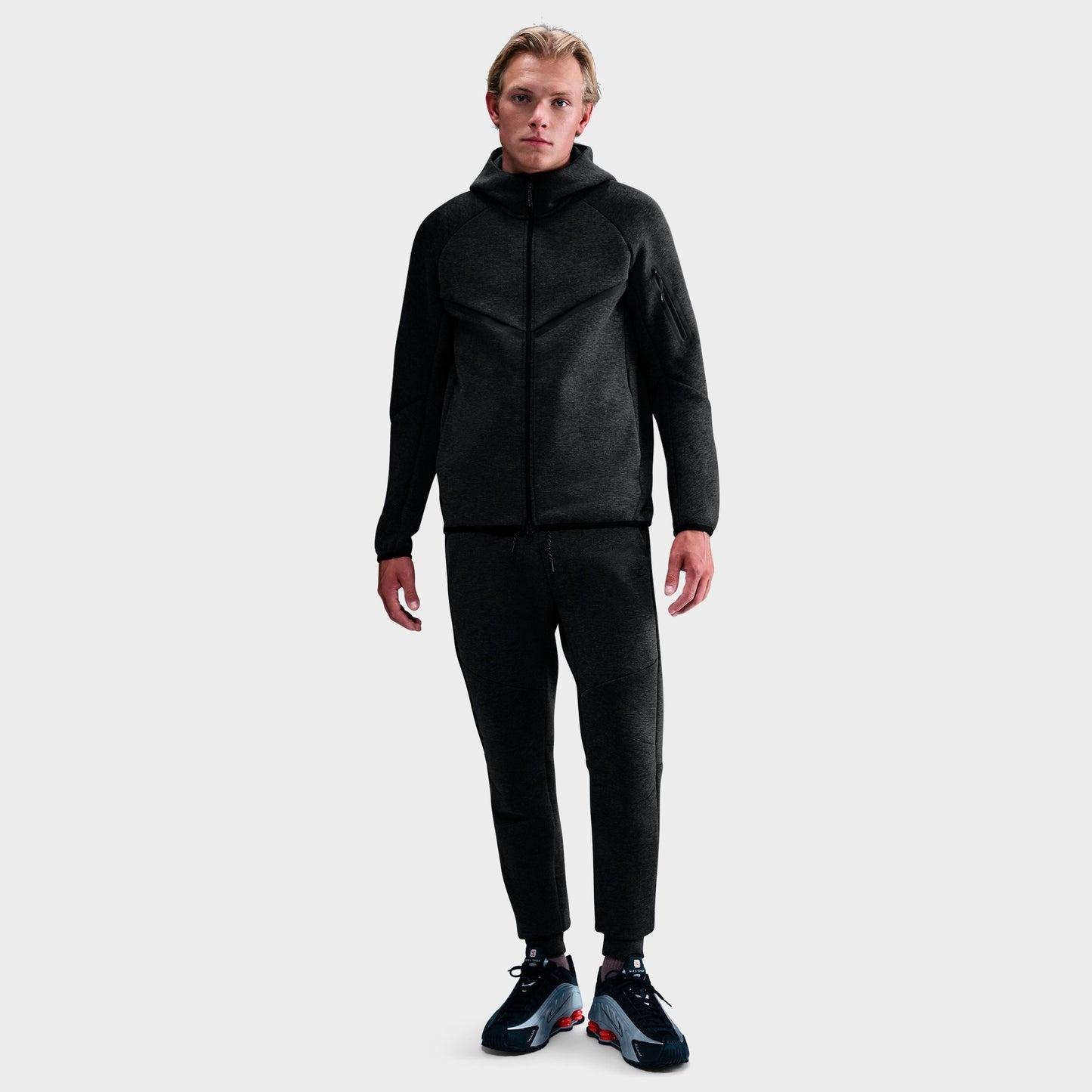 Men's Nike Tech Fleece Jogger Pants - Black Heather/Black