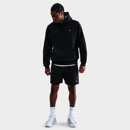 Men's Nike Solo Swoosh Fleece Pullover Hoodie - Black/Black/White