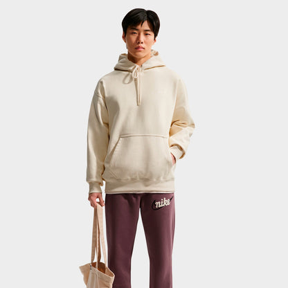 Men's Nike Solo Swoosh Fleece Pullover Hoodie - Coconut Milk/White