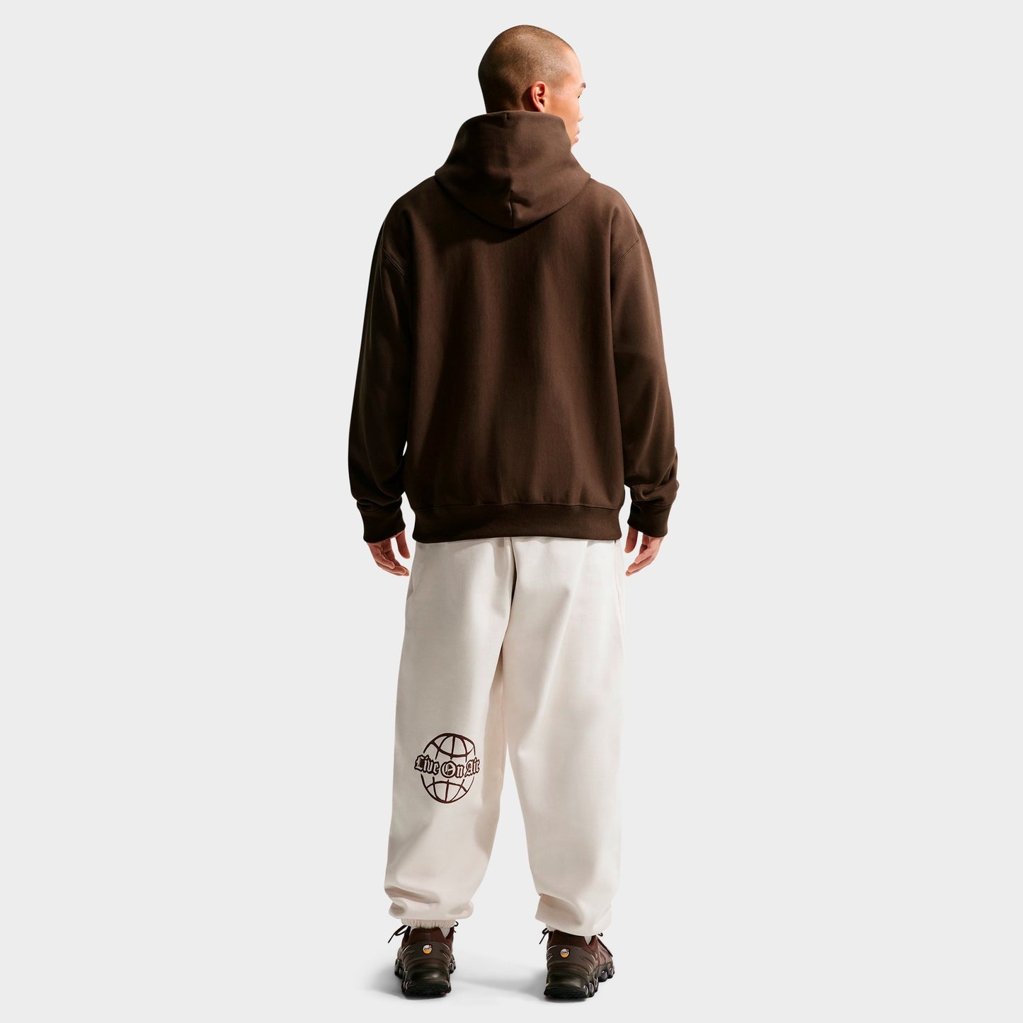 Men's Nike Solo Swoosh Fleece Pullover Hoodie - Dark Hazel/White