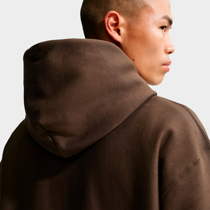 Men's Nike Solo Swoosh Fleece Pullover Hoodie - Dark Hazel/White