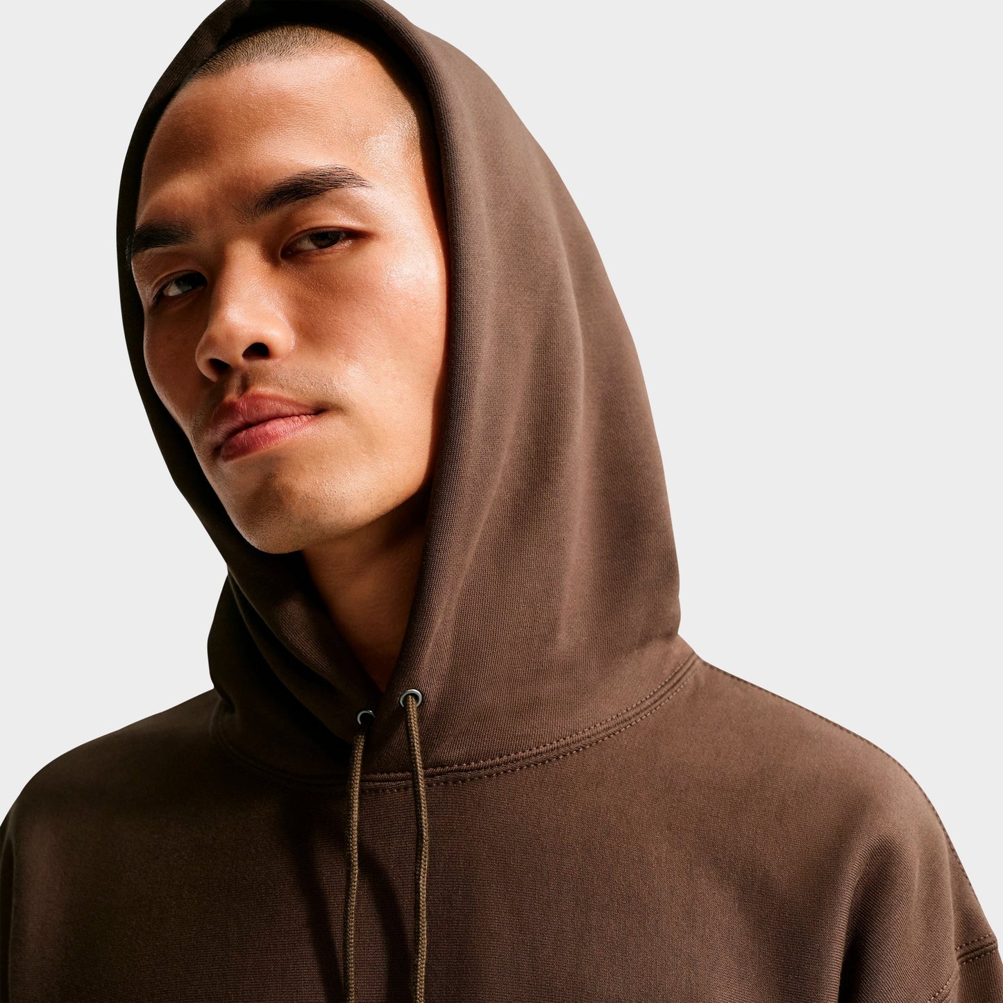 Men's Nike Solo Swoosh Fleece Pullover Hoodie - Dark Hazel/White