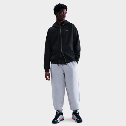 Men's Nike Solo Swoosh Fleece Full-Zip Hoodie - Black/Black/White